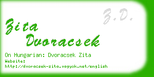 zita dvoracsek business card